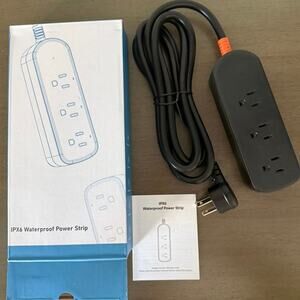 Weatherproof Outdoor Power Strip 6FT Cord, 3 Outlets, Waterproof Surge Protector